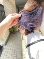 ブレイズ ザ サロン(BLAZE THE SALON)&nbsp;透け感バイオレットイヤリングカラー重ためロブ【BLAZE 大庭】