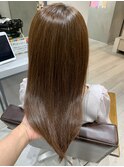 髪質改善と艶ベージュ同時施術