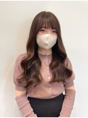 ぱつん前髪×レイヤーカット くすみベージュで柔らかhair