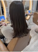 韓国風セミロング【ハイライト】ベージュカラー 20代30代