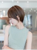 チョコレートカラー/大人ガーリーショートボブ/モードプリカール