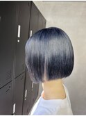 ブルーブラック_アッシュグレー_ミニボブ