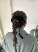 ゆるふわ編みおろしポニー