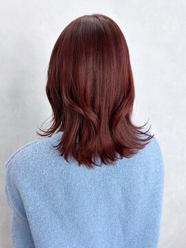 アルバム 池袋(ALBUM) 美髪チェリーブラウン韓国ヘアくびれヘア_ba541042