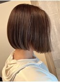 くすみグレージュ ミニボブ 髪質改善 ダメージレスカラー