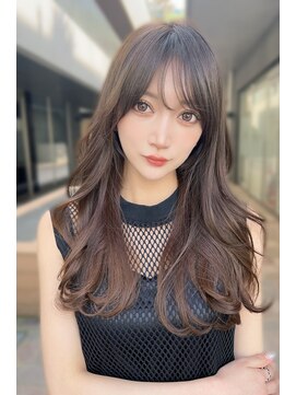 クーエフー(coo et fuu) 暖色ミルクティーベージュ×レイヤーカット×シースルーバング