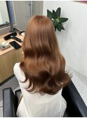 くびれヘア/アプリコットオレンジ/夏のヘアアレンジ/渋谷
