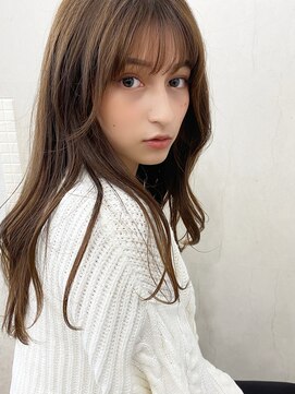 梅田/髪質改善/グレージュ♪シースルーバング×ゆる巻きロング