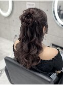 お団子ハーフアップ/心斎橋ヘアセット
