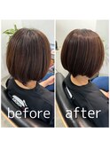 【ケアカラーコース】お客様施術事例