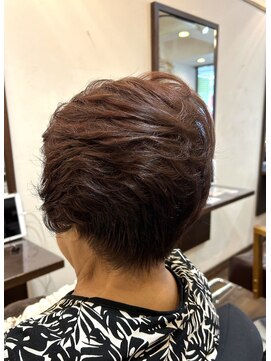 ヘアー グリーン(hair green) 50代60代70代/ショートパーマ/グレイショート