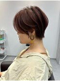 大人ショートボブ丸みショートカットマッシュショート前髪あり