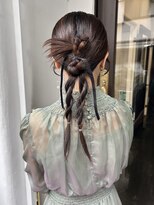 アルコイリスバイドールヘアー(ARCOIRIS by Dollhair)&nbsp;結婚式ヘアセットカチモリアレンジあみおろし都島