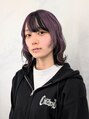 ボアップ 松山店(boappu) パープルにブラックを入れたデザインカラー。髪型に合わせます