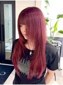 バレイヤージュくびれヘアレイヤーカットセミロング