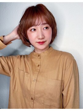 カバーヘア ブリス 上尾西口店(COVER HAIR bliss) オレンジブラウン/ベージュ/ショートボブ/似合わせカットp上尾