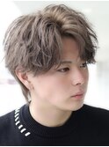 ショートセンターパートミルクティーベージュ
