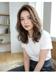 【面長丸顔似合う】前髪なしひし形シルエットくびれヘア30代40代