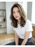 【面長丸顔似合う】前髪なしひし形シルエットくびれヘア30代40代