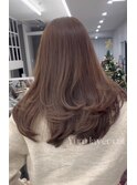 ハイレイヤーレイヤーカットブリーチ無しカラー顔周り韓国