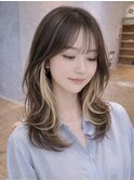 ＊大人可愛い＊くびれミディアム×インナーカラー