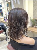 コテ巻き風緩めミディアムパーマ