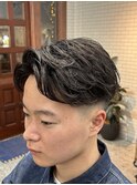 センターパート×フェード