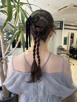 プランタン フォー ヘアー(printemps FOR HAIR)&nbsp;__お呼ばれヘアセット__カチモリリボン__タイトヘア__