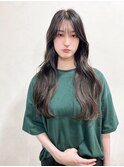 韓国ヘア/くびれレイヤーカット/グレージュカラー