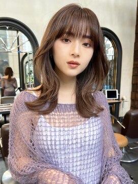 ミンクス 原宿店(MINX) レイヤーカット前髪ピンクベージュインナーグレージュ
