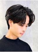黒髪マッシュナチュラルマッシュメンズヘア韓国ツーブロック