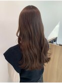 ピンクベージュ_韓国ヘア_マロンベージュ