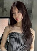 韓国ヘアーハッシュカットレイヤーカットグレージュブリーチ無し
