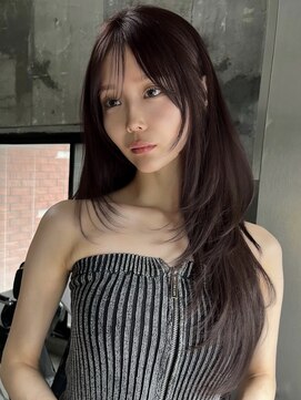 サイン 表参道(SIGN) 韓国ヘアーハッシュカットレイヤーカットグレージュブリーチ無し