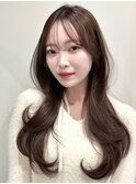 韓国風/レイヤー/小顔/前髪カット/髪質改善/グレージュ/透明感