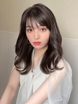 アフロート エル 大阪(AFLOAT L) 暗髪で出せるこなれ感!フェイスレイヤー×ナチュラルセミロング