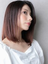 カバーヘア ブリス 志木南口駅前店(COVER HAIR bliss)&nbsp;エンドカラー艶感ストレート結べる長さのボブディ20代30代V志木