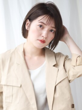 ケーツー エソラ池袋店(K-two) 切りっぱなしボブ耳掛けヘア［髪質改善/池袋&目白&大塚］