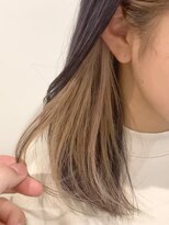 ヘアーブレイス(hair brace)&nbsp;ホワイトベージュイヤリングカラー　stylist菅野