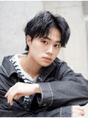 ツーブロックセンターパート×ツイストスパイラルパーマ