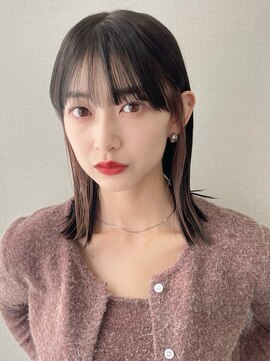 サンド クリア 横浜本店(sand clear) ミディアムぱっつんボブ