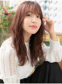 韓国風ロングレイヤーミルクティーピンクc5大宮20代30代40代