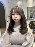 内巻きワンカール/レイヤーロング/ぱっつん前髪/小顔ヘア