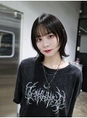黒髪ボブウルフ