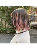 広めインナーカラー×ピンク♪