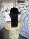 カチモリ ハーフアップ  韓国スタイル  参列ヘア お呼ばれヘア