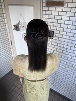 カチモリ ハーフアップ  韓国スタイル  参列ヘア お呼ばれヘア