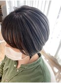 明るすぎない白髪ぼかしハイライトグレーアッシュ