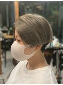 ☆Mel発☆前下りショート☆ペールグレー☆ケアブリーチ☆お洒落