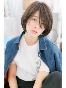 ミック ヘアアンドメイク アップ 駒込店(miq Hair&Make up) かきあげ前髪ナチュラルアッシュ小顔アシンメトリーa1